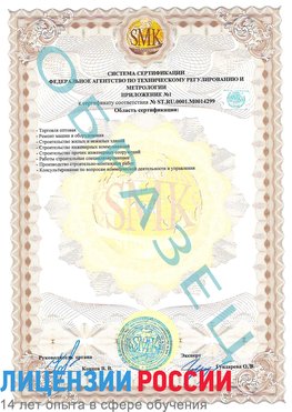 Образец сертификата соответствия (приложение) Томск Сертификат ISO 14001